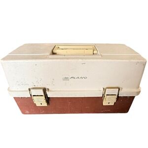 Plano 1530 Tackle Box Vintage Fishing Gear Organizer Brown Cream Made in USA